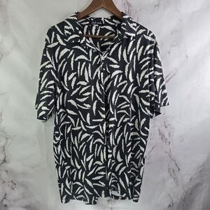 Bad Birdie Shirt Mens XL Black White Polo Short Sleeve Performance Golf Pattern